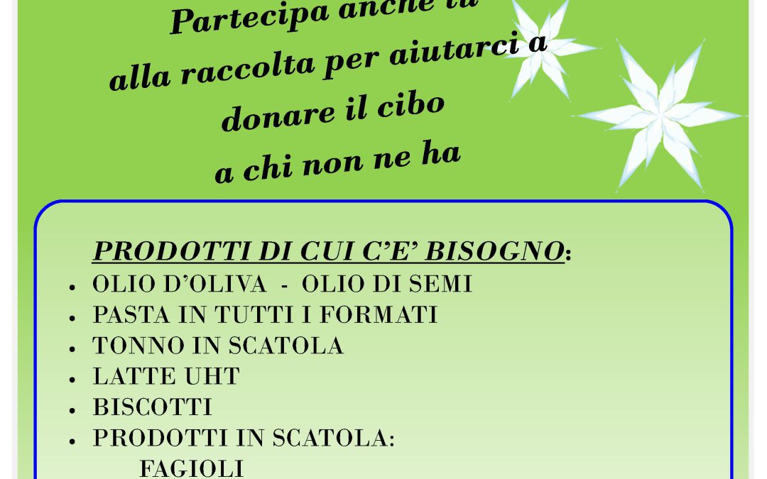 PARROCCHIA SAN GIOVANNI BATTISTA – RACCOLTA VIVERI PER LA CARITAS PARROCCHIALE IL 17 E 18 DICEMBRE 2022