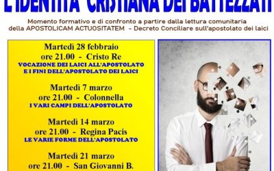 Avvisi della settimana dal 12 Marzo – Regina Pacis
