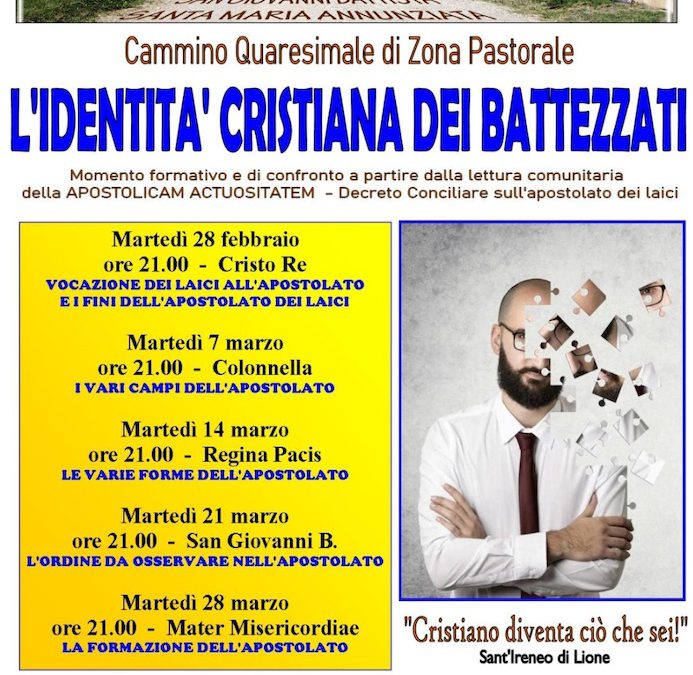 Avvisi della settimana dal 12 Marzo – Regina Pacis