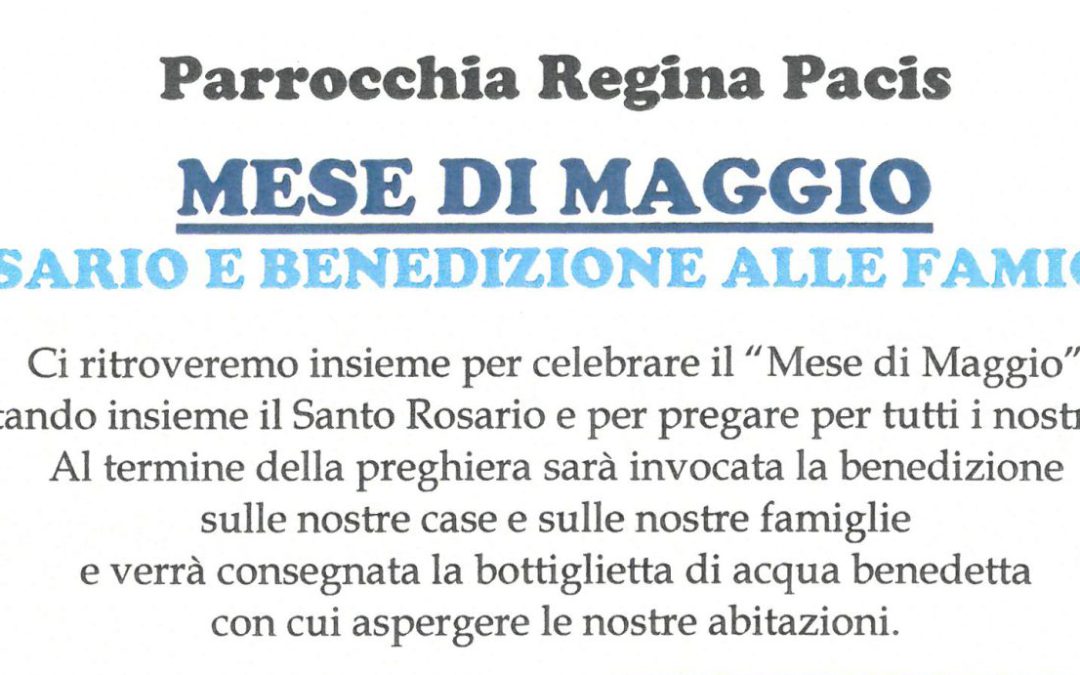 Avvisi della settimana dal 23 Aprile – Regina Pacis