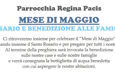 Avvisi della settimana dal 7 Maggio – Regina Pacis