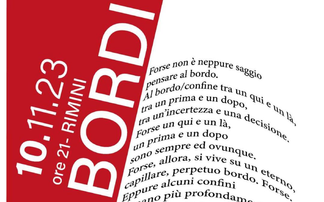 SPETTACOLO TEATRALE “BORDI” – PARROCCHIA COLONNELLA, VENERDI’ 10 NOVEMBRE ’23 – ORE 21