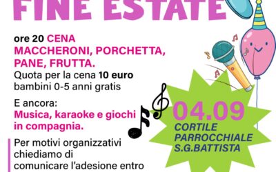 Parrocchia di san Giovanni Battista: avvisi della settimana  31 AGOSTO – 6 SETTEMBRE